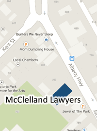 Map showing the location of McClelland Lawyers